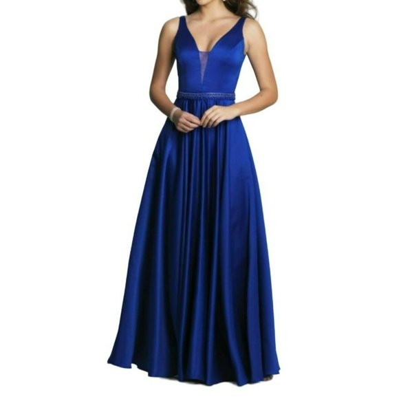 Dave & Johnny A-Line V-Neck Gown Red Size 18 NWT - Picture 3 of 4